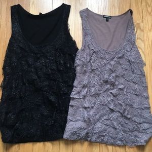 Two Express Lace Ruffle Tanks